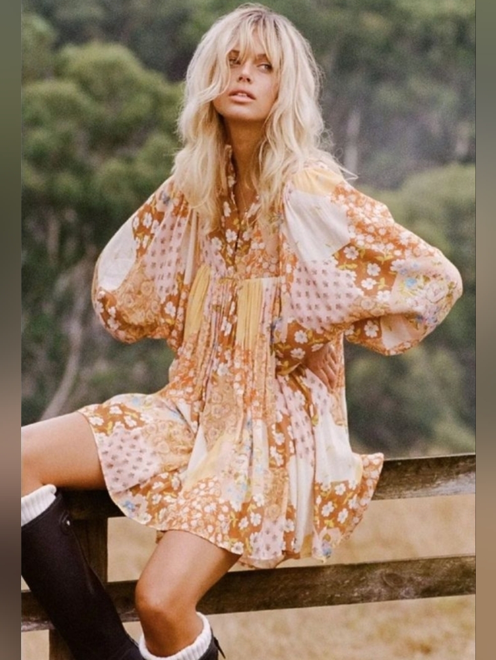 Spell~ Freda Boho Mini Dress (Amber) - Picture 2 of 13